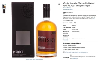 Whisky de malta Pfanner Red Wood 43% Vol. 0,5 l en caja de regalo por 39,73€