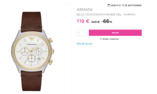 Reloj Cronografo para Hombre Emporio Armani por 119€