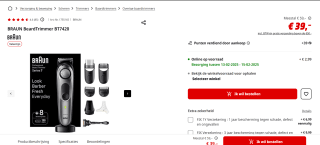 BRAUN Baardtrimmer BT7420 voor €39 bij de Mediamarkt
