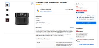 Friteuse Airfryer NBA081B NUTRIBULLET à 99,99€