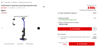 Dyson WashG1 Nat en Droog Stofzuiger voor €544 bij de Mediamarkt