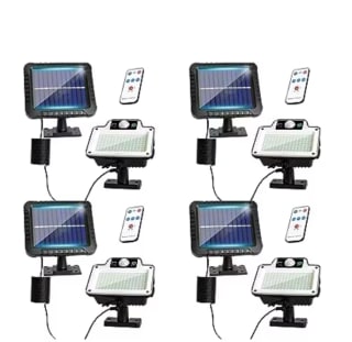 4 x Luz solar LED 6500K 3 modos 120 LED 2400mAh mando a distancia por solo 16,99€