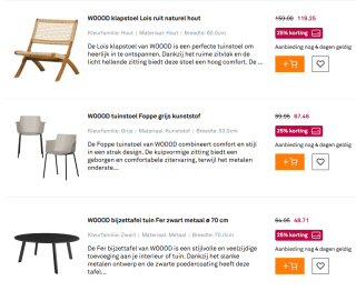 25% korting op alle tuinmeubels bij Karwei