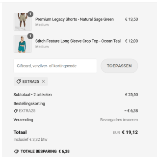 25% extra korting op de sale tot 70% bij Gymshark