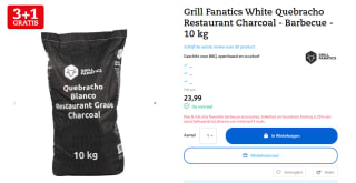 3+1 gratis op Grill Fanatics White Quebracho Restaurant Charcoal - Barbecue - 10 kg bij Petsplace