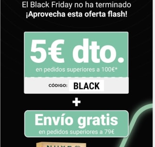 5€ descuento por compras de +100€ + portes gratis compras de 79€