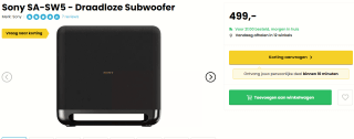 Sony SA-SW5 - Draadloze Subwoofer - voor €499 bij Hellotv