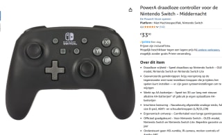 PowerA draadloze controller voor de Nintendo Switch - Middernacht voor €33,90 bij Amazon