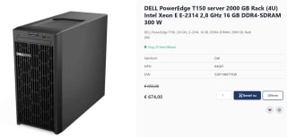 Dell T150 desktop PC voor €674 bij Beat-It