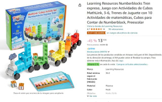 Juego con Actividades de Cubos MathLink, 3-6, Trenes de Juguete con 10 Actividades de matemáticas por 13,10€