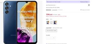 Samsung Galaxy M15 5G DE 4GB/128GB por 144,23€