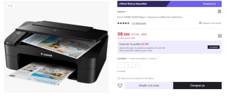 Impresora multifunción inalámbrica Canon PIXMA TS3350 por 38.58€ (Cuenta Nueva 26.58€)