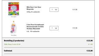 Alle Witte Reus wasmiddelen 2 stuks voor €22 bij Kruidvat