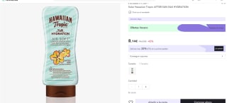 Pack Solar Hawaiian Tropic SILK sun lotion SPF50+ Solar Hawaiian Tropic aftersoon por 12,10€