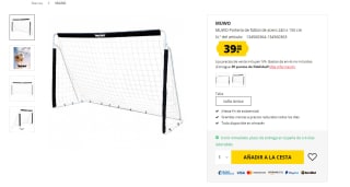 Portería de fútbol de acero 240 x 150 cm por 39,99€