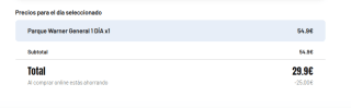 Oferta entrada Parque Warner Madrid por 29,90€