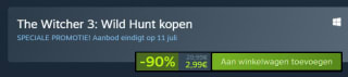 The Witcher 3: Wild Hunt voor €2,99 bij Steam