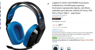 Logitech G G535 LIGHTSPEED Auriculares inalámbricos micrófonopara gaming por 78,99€