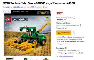 LEGO Technic John Deere 9700 Forage Harvester voor €25,99 bij Bol