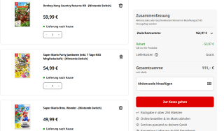 3 Switch games voor €111 in de MediaMarkt in Duitsland