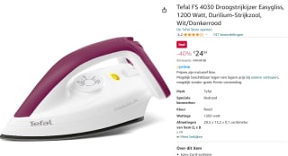 Tefal Droogstrijkijzer voor €24,04 bij Amazon