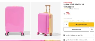 HEMA Tompouce Koffer ABS 55x35x20 33 liter voor €76 bij Hema