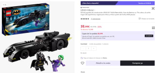 Lego DC 76224 Batmobile: Caza de Batman vs. The Joker por 35,99€ (cuenta nueva 30,59€)