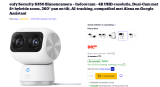 EUFY Indoor Cam S350 voor €96,99 bij Bol