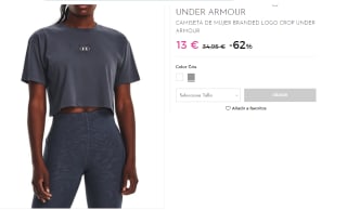 Camiseta para Mujer Under Armour BRANDED LOGO CROP por 13€