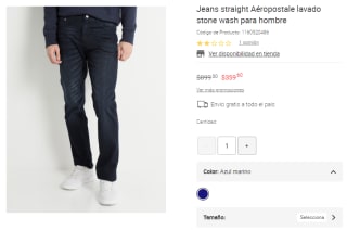 Jeans Straight Aéropostale Stone Wash por $360 | Liverpool