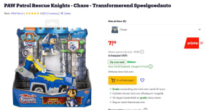 PAW Patrol Rescue Knights luxe voertuig met Chase voor €7,99 bij Bol.com