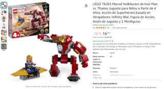 Lego 76263 Marvel Hulkbuster de Iron Man vs. Thanos por 16,48€