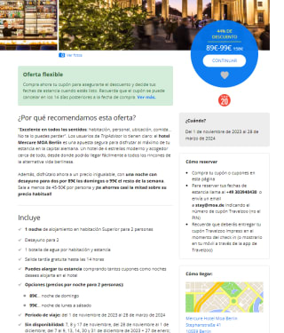 Estancia de una noche en el hotel Mercure MOA Berlín desde 89€ para dos