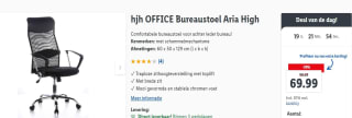 hjh OFFICE Bureaustoel Aria High met schommelmechanisme voor €69,99 in de Lidl webshop