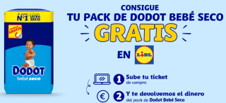 Gratis pack de pañales Dodot Bebé Seco (Rembolsó)