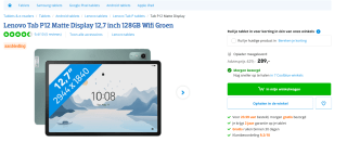 Lenovo Tab P12 Mat Scherm - 12.7 inch - 8GB/128GB - inclusief pen voor €289 bij Coolblue