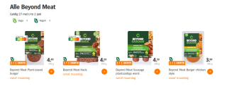 1+1 gratis op alle Beyond Meat bij de AH