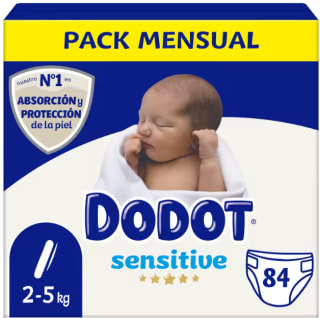 Dodot Pañales Sensibles Protección Piel Bebé Talla 1 Pack 84 Unidades por 13,49€ㅤ
