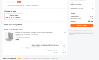 Sofá plegable con respaldo alto por solo 27,38€