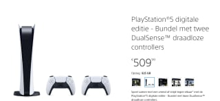 Playstation 5 Digital + extra controller voor €509,99 bij PlayStation