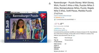 Puzzle marca Ravensburger Disney Wish de 3x49 Piezas por 4,14€