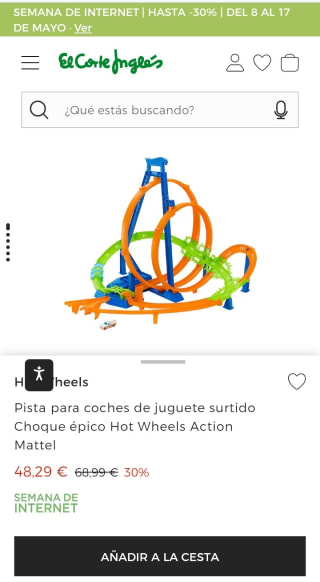 Pista para coches de juguete surtido Choque épico Hot Wheels Action Mattel por 48,29€.