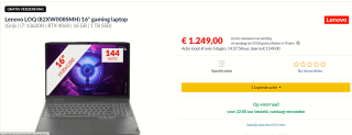 Lenovo LOQ (82XW008SMH) 16" gaming laptop voor €1249 bij Alternate