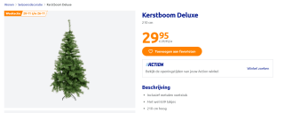 Kerstboom Deluxe 210 cm voor €29,95 bij de Action