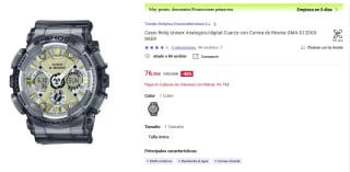 Casio Reloj G-SHOCK GMA-S120GS-8AER por 76,95€