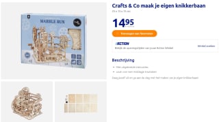 Crafts & Co houten knikkerbaan voor €14,95 bij de Action