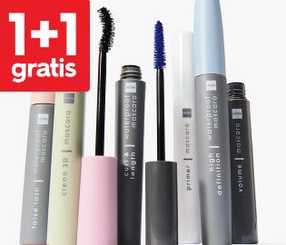 1+1 gratis op alle mascara bij HEMA