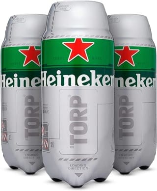 Heineken Cerveza Lager Barril Torp Pack, 5 x 2L por 22,66€