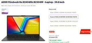 ASUS Vivobook Go E1504FA-NJ304W voor €499 bij Bol.com