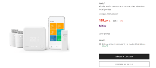Tado Kit de inicio termostato + cabezales térmicos inteligentes por 199,99€